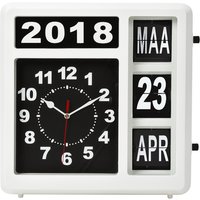 Wandklok Perel analoog 310x310mm nederlandse versie wit