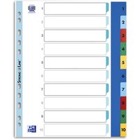 Tabbladen Oxford A4+ 11-gaats 1-10 PP kleur
