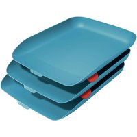 Brievenbak Leitz Cosy set van 3 A4 sereen blauw