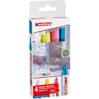 Viltstift edding 95 glasbord rond 1.5-3mm inclusief wit assorti set à 4 stuks