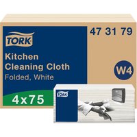 Reinigingsdoek Tork W4 Premium gevouwen 1-laags 4x75 vel wit 473179