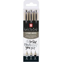 Fineliner Sakura Pigma Micron 05 set zwart & grijs 3 maten