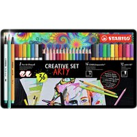 Creative set STABILO 87/3193 Arty assorti metalen etui à 36 stuks