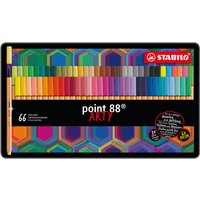 Fineliner STABILO point 88/66 Arty fijn assorti blik à 66 stuks