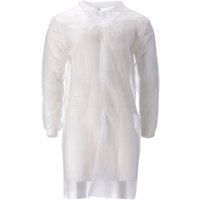 Bezoekersjas CMT XXL non-woven drukknopen 104cm lang PP wit