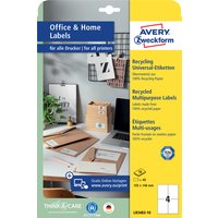 Etiket Avery LR3483-10 105x148mm recycled wit 40 stuks
