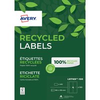 Etiket Avery LR7169-100 99.1x139 mm recycled wit 400 stuks