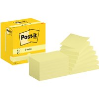 Memoblok Post-it Z-Note R350 76x127mm geel 12 stuks