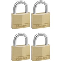Hangslot MasterLock 4 gelijksluitend messing 50mm 4 stuks