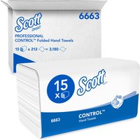 Handdoek Scott Control i-vouw 1-laags 215x315mm 15x212 vel wit 6663