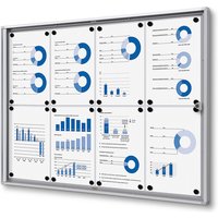 Vitrinebord Quantore voor binnen 8x A4 zilver