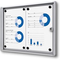 Vitrinebord Quantore voor binnen 2x A4 zilver