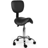 Zadelkruk Office rugleuning laag harde wielen zw