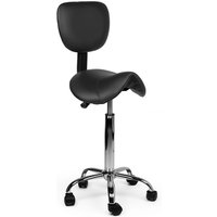 Zadelkruk Office rugleuning medium harde wielen zw