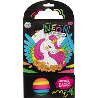 Colouring Book 15x15 cm 40 sheets 5 neon markers