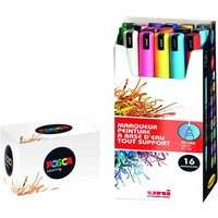 Paintmarker Uni POSCA PC1MR extra fijn assorti set à 16 stuks