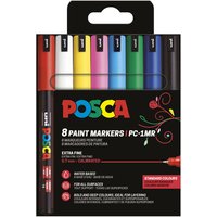 Paintmarker Uni POSCA PC1MR extra fijn assorti set à 8 stuks