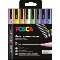 Paintmarker Uni POSCA PC3M fijn pastel assorti set à 8 stuks