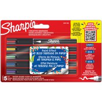 Creatieve marker Sharpie brushpunt assorti blister à 5 stuks