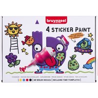 Stickerverf Bruynzeel met 2 sjablonen assorti 4 stuks