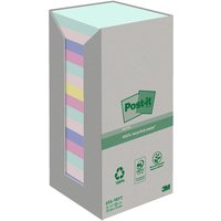 Memoblok Post-it 654-RTP 76x76mm recycled rainbow pastel 16 stuks