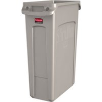 Afvalbak Rubbermaid Slim Jim Vented met luchtsleuven 87 liter grijs