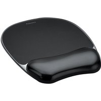 Muismat met polssteun Fellowes Crystals gel transparant zwart