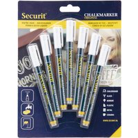Krijtstift Securit SMA-100 rond wit 1-2mm blister à 7 stuks
