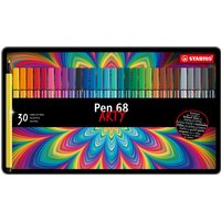 Viltstift STABILO Pen 68/30 Arty medium assorti blik à 30 stuks