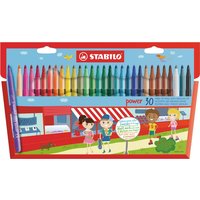 Viltstift STABILO power 280/30 assorti etui à 30 stuks