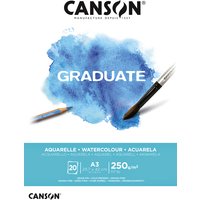 Aquarelpapier Canson Graduate Watercolour 20vel 250gr A3 natuurlijk wit