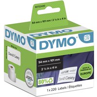 Etiket Dymo LabelWriter naamkaart 54x101mm 1 rol á 220 stuks wit