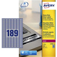 Etiket Avery L6008-20 25.4x10mm zilver 3780 stuks