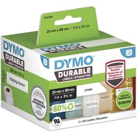 Etiket Dymo LabelWriter industrieel 25x89mm 2 rollen á 350 stuks wit