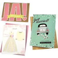 Wenskaart Paperclip huwelijk navulset à 6 stuks