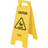 Waarschuwingsbord Rubbermaid tweezijdig meertalig 64cm geel