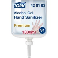Handdesinfectie Tork S1 Premium alcoholgel ongeparfumeerd 1000 ml 420103