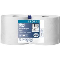 Poetspapier Tork Wiping Plus Combi W1/2 multifunctioneel 255m wit 130041