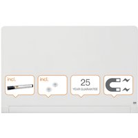 Glasbord Nobo Impression Pro afgeronde hoeken 1260x710mm briljant wit