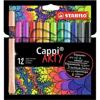Viltstift STABILO Cappi 168/12 Arty medium assorti etui à 12 stuks