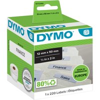 Etiket Dymo LabelWriter naamkaart hangmap 12x50mm 1 rol á 220 stuks wit