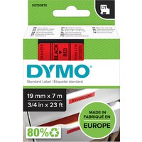 Labeltape Dymo LabelManager D1 polyester 19mm zwart op rood