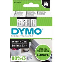 Labeltape Dymo LabelManager D1 polyester 9mm zwart op transparant