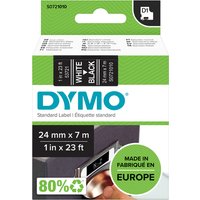 Labeltape Dymo LabelManager D1 polyester 24mm wit op zwart