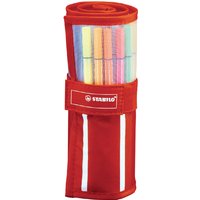 Fineliner STABILO pen 68/30 rollerset rood assorti set à 30 stuks