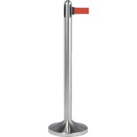 Afzetpaal Securit RVS met rolband 210cm rood