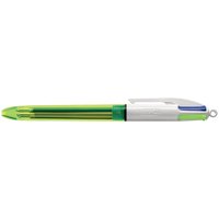 Balpen Bic 4kleuren medium fluor geel