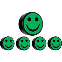 Magneet smiley 35mm groen 5 stuks