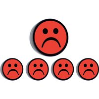 Magneet smiley 35mm rood 5 stuks