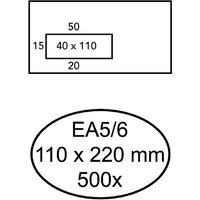 Envelop Quantore 110x220mm venster 4x11cm links zelfklevend 500 stuks